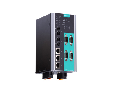 NPort S9450I-WV-T - 4-port RS-232/422/485 rugged device server, 5 10/100M Ethernet ports, 24/48 VDC, -40 to 85 C operating temp by MOXA
